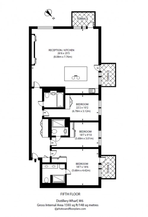 Floorplan for Distillery Wharf, Chancellors Road, Fulham, W6