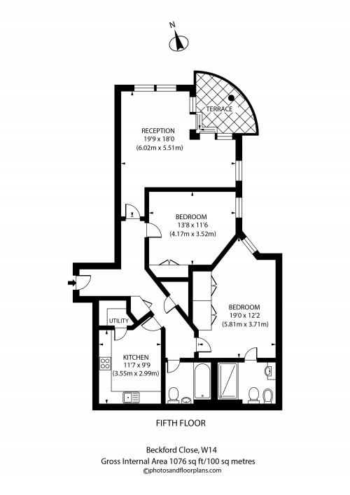Floorplan for Warren House, Beckford Close, Kensington, London, W14