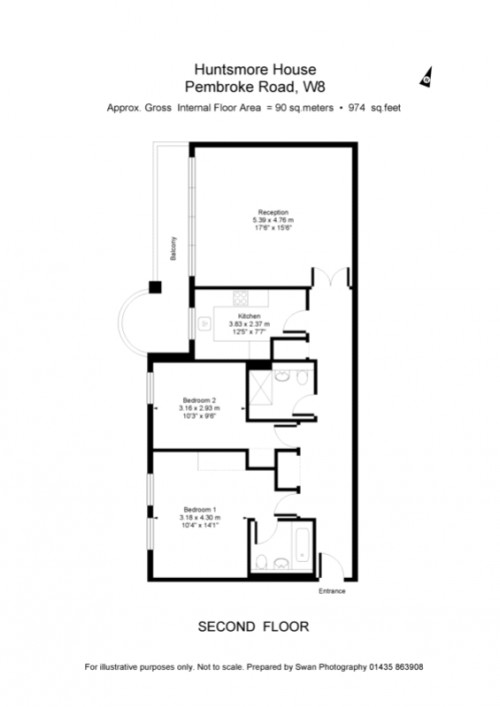 Floorplan for Huntsmore House, 35 Pembroke Road, London, W8 6LZ