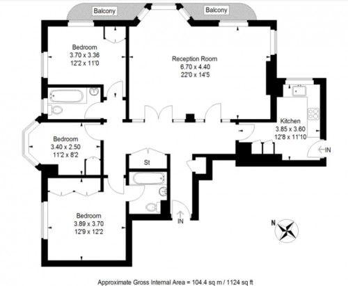 Floorplan for Marlborough Court, Pembroke Road, London, W8 6DE
