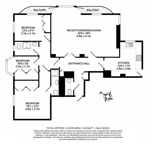 Floorplan for Marlborough Court, Pembroke Road, W8 6DE