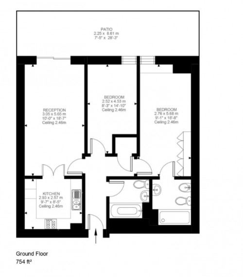 Floorplan for Warren House, Beckford Close, London, W14 8TR