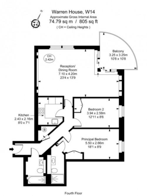 Floorplan for Warren House, Beckford Close, London, W14