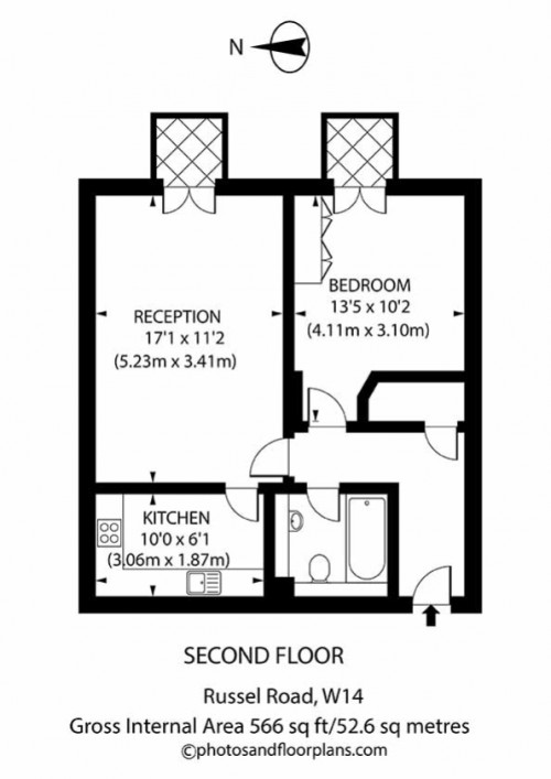 Floorplan for RUSSELL ROAD, Kensington, London, W14