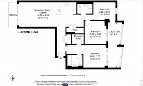 Floorplan for Sophora House, Vista Chelsea Bridge, Queens Town Road, SW11