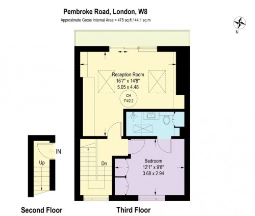 Floorplan for Pembroke Road, London, W8