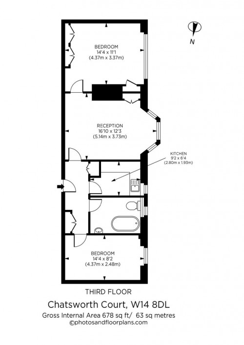Floorplan for Chatsworth Court, Pembroke Road, London, W8